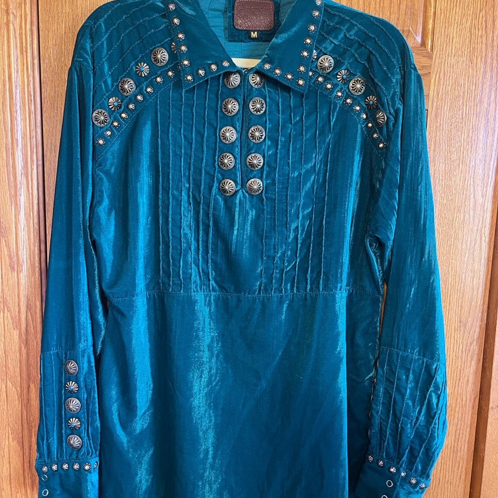 American Darling Teal Buttoned Blouse